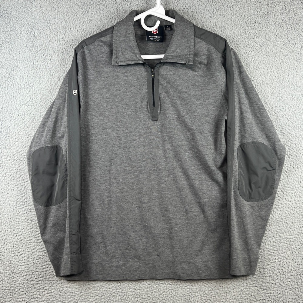 Victorinox Swiss Army Mens Large Gray 1/4 Zip Pullover Sweater
